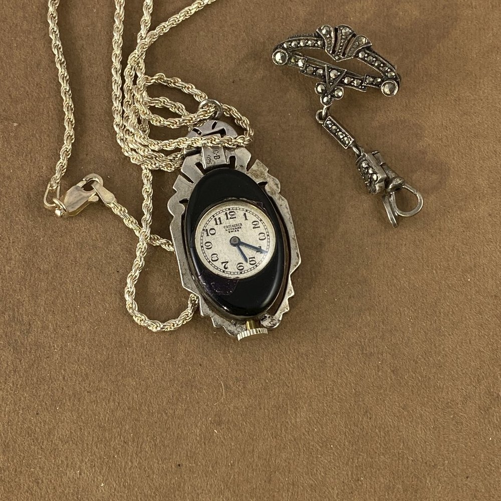 Fabulous Antique 1920’s Bucherer Ladies Pendant Brooch and Watch - Picture 8 of 10